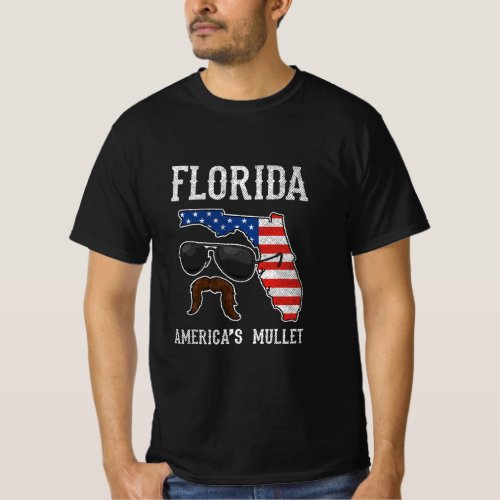 Florida Americas Mullet Funny Patriotic American  T_Shirt