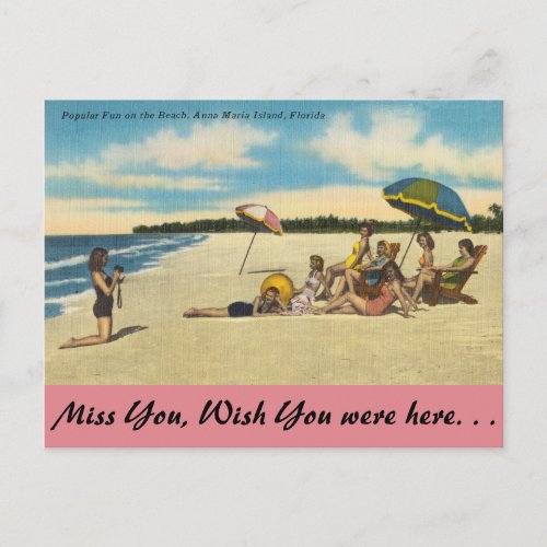 Florida Anna Maria Island fun on the Beach Postcard