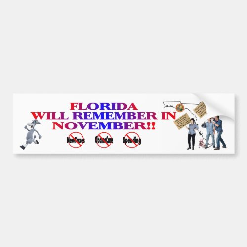 Florida _ Anti ObamaCare New Taxes  Spending Bumper Sticker