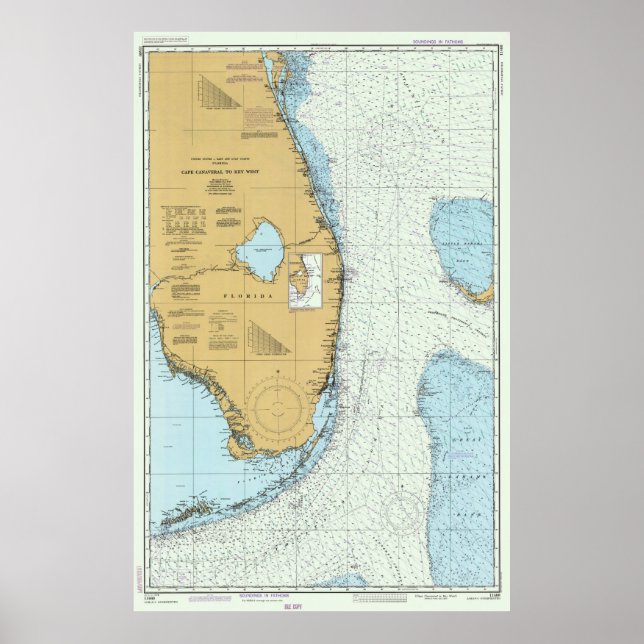 Florida Atlantic Coast Map (1982) Poster (Front)