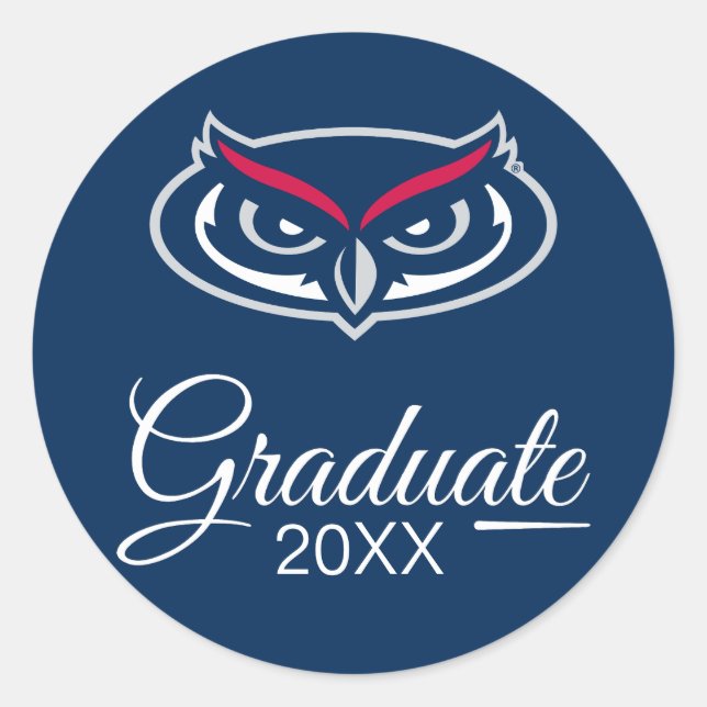 Florida Atlantic Graduation Classic Round Sticker (Front)