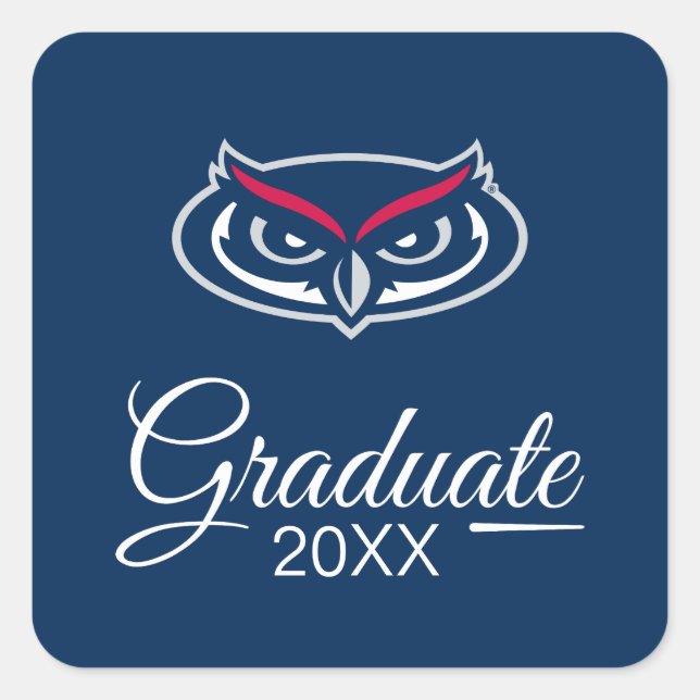 Florida Atlantic Graduattion Square Sticker (Front)