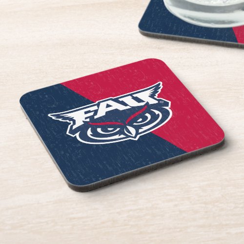 Florida Atlantic University Color Block Distressed Beverage Coaster