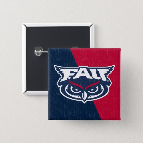 Florida Atlantic University Color Block Distressed Button