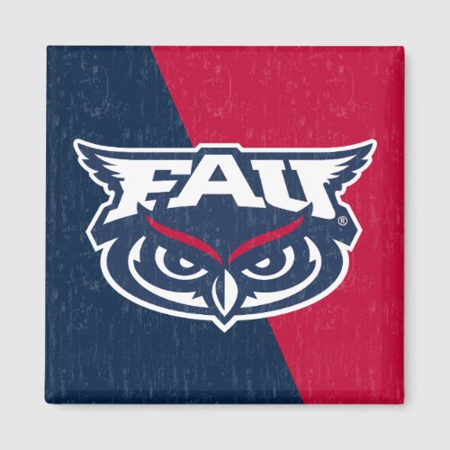 Florida Atlantic University Color Block Distressed Magnet