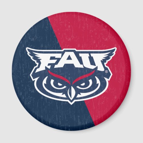 Florida Atlantic University Color Block Distressed Magnet