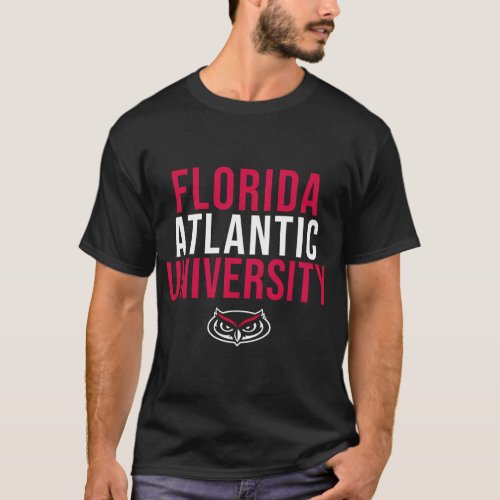 Florida Atlantic University Fau Owls Stacked T_Shirt