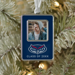 Florida Atlantic University Holiday Pattern Christmas Ornament