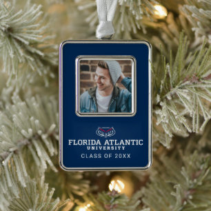 Florida Atlantic University Holiday Pattern Christmas Ornament