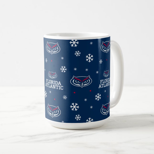 Florida Atlantic University Holiday Pattern Coffee Mug (Front Right)