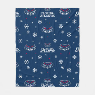 Florida Atlantic University Holiday Pattern Fleece Blanket