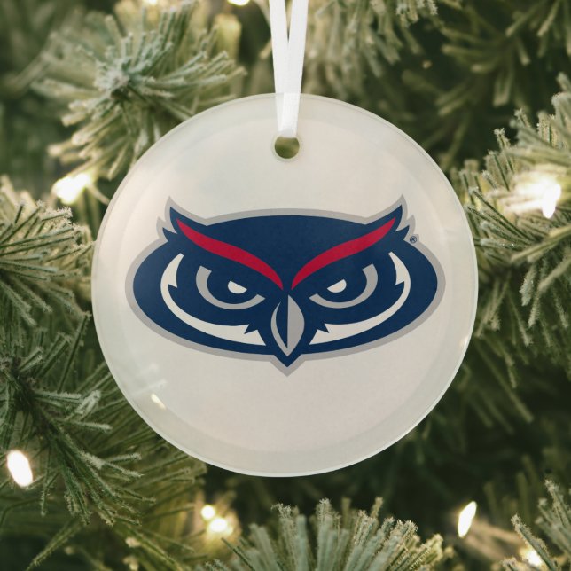 Florida Atlantic University Holiday Pattern Glass Ornament (Insitu)