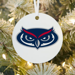 Florida Atlantic University Holiday Pattern Metal Ornament