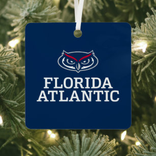 Florida Atlantic University Holiday Pattern Metal Ornament