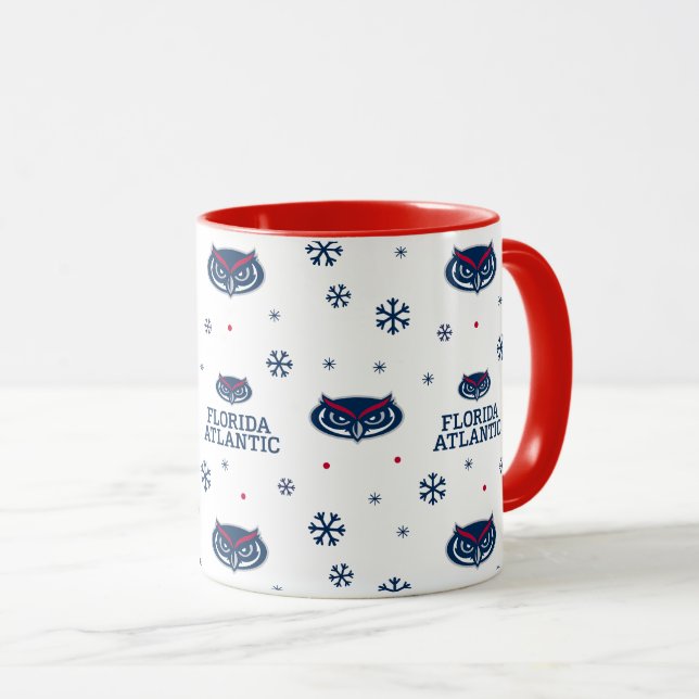 Florida Atlantic University Holiday Pattern Mug (Front Right)