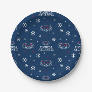 Florida Atlantic University Holiday Pattern Paper Plates