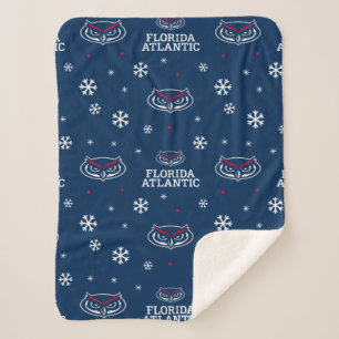 Florida Atlantic University Holiday Pattern Sherpa Blanket