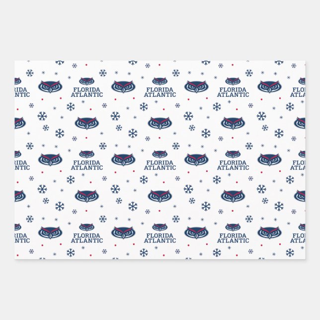 Florida Atlantic University Holiday Pattern Wrapping Paper Sheets (Front)