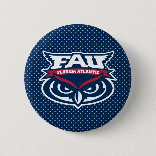 Florida Atlantic University Polka Dot Pattern Button