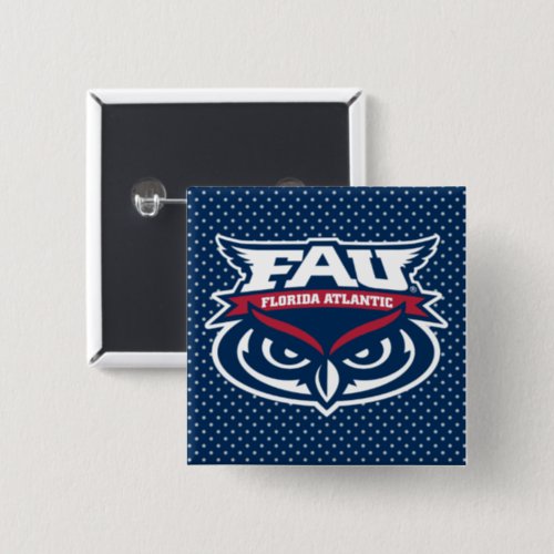 Florida Atlantic University Polka Dot Pattern Button