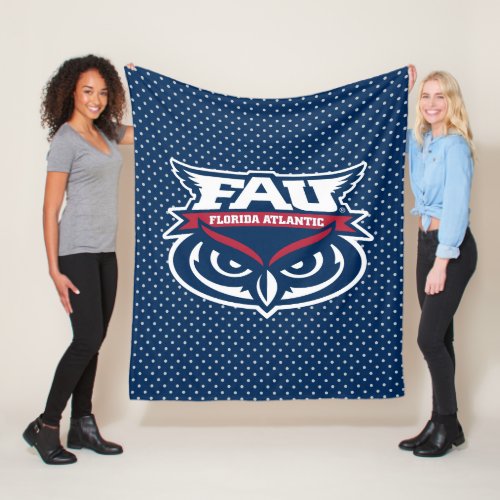 Florida Atlantic University Polka Dot Pattern Fleece Blanket