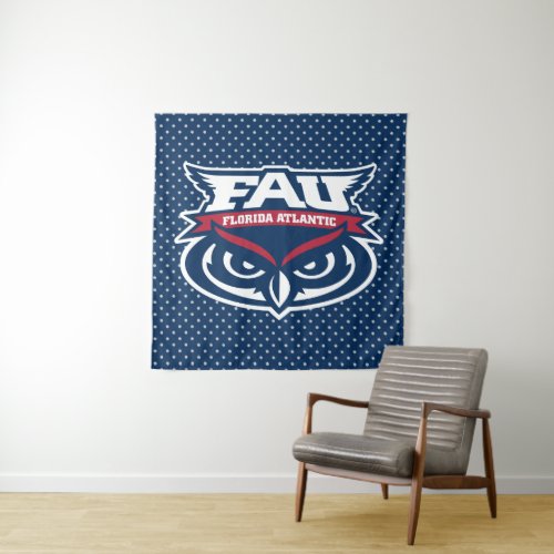 Florida Atlantic University Polka Dot Pattern Tapestry