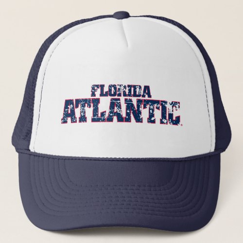 Florida Atlantic University Wordmark Distressed Trucker Hat