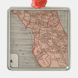 Florida Atlas Map Metal Ornament