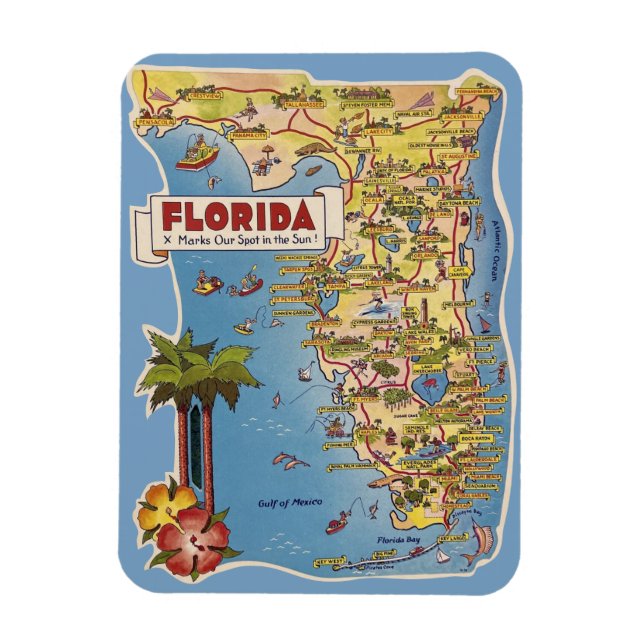 Florida Attractions Magnet (Vertical)