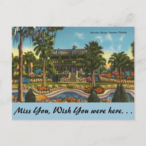 Florida Bartow Wonder House Postcard
