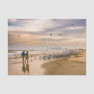 Florida Beach at Sunset - Travel Photography Birds Tissue Paper