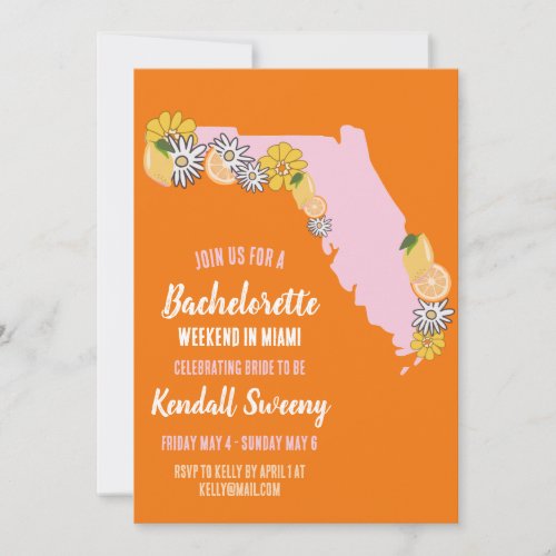 Florida Beach Bachelorette Party Weekend Invitation
