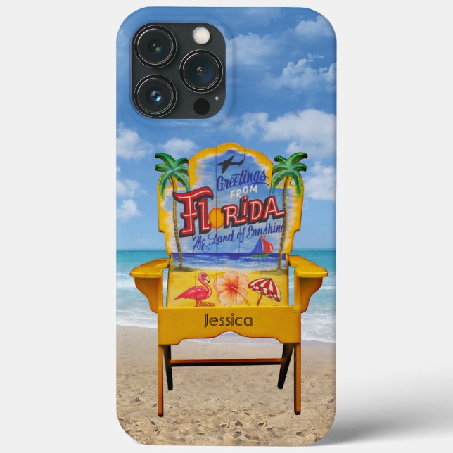 Florida Beach Chair with your Name Case-Mate iPhone Case (Back)