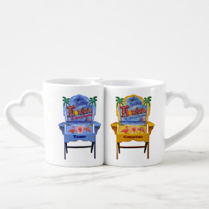 Florida Beach Chairs Mug Set w/your Names 