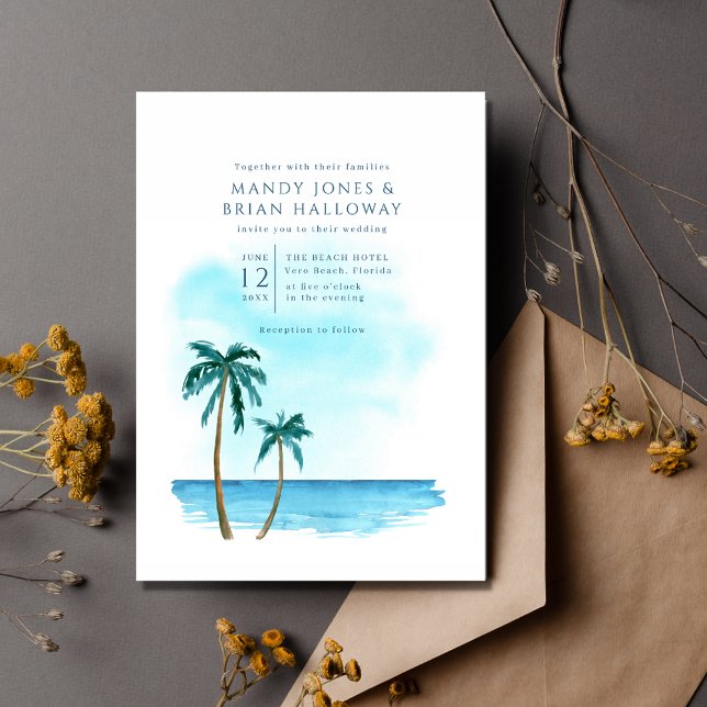 Florida Beach Destination Wedding Invitation (Creator Uploaded)