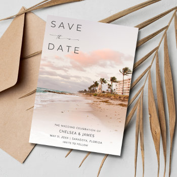 Florida Beach Destination Wedding Photo  Save The Date by TropicalPapers at Zazzle