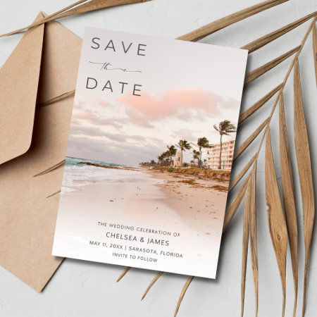 Florida Beach Destination Wedding Photo  Save The Date