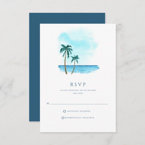 Florida Beach Destination Wedding RSVP Card