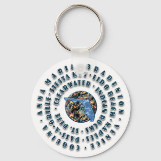 Florida Beach Locations Design Dinner Plate Keychain