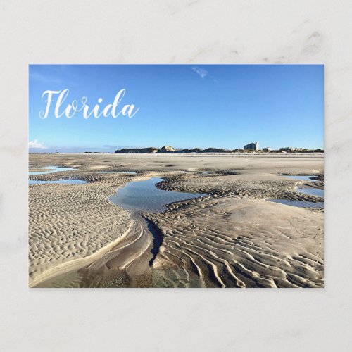 Florida Beach Low Tide New Smyrna Photography Postcard