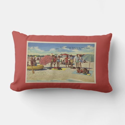 Florida Beach Mid_century Saint Petersburg Retro Lumbar Pillow