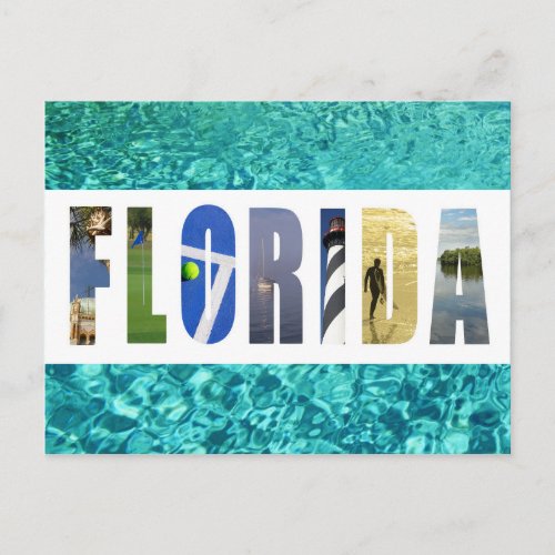 Florida Beach Ocean Travel Photo Postcard