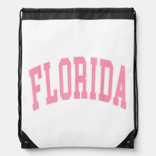 Florida Beach Pink Drawstring Bag