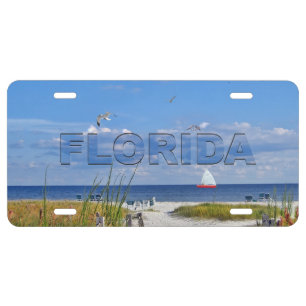 Florida Beach Scene License Plate