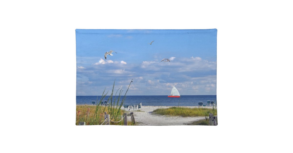 Florida Beach Scene Placemat Zazzle