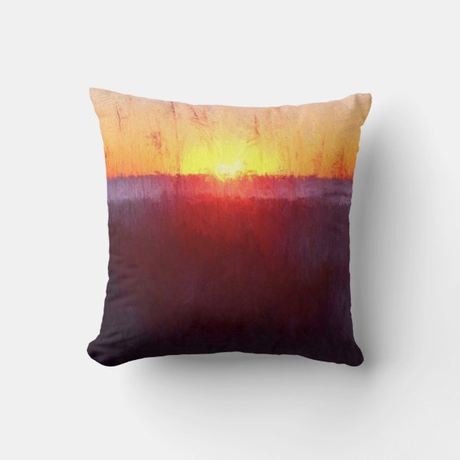 Florida Beach Scene Throw Pillow (Front)