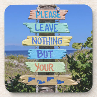 Florida Beach Sign Coaster