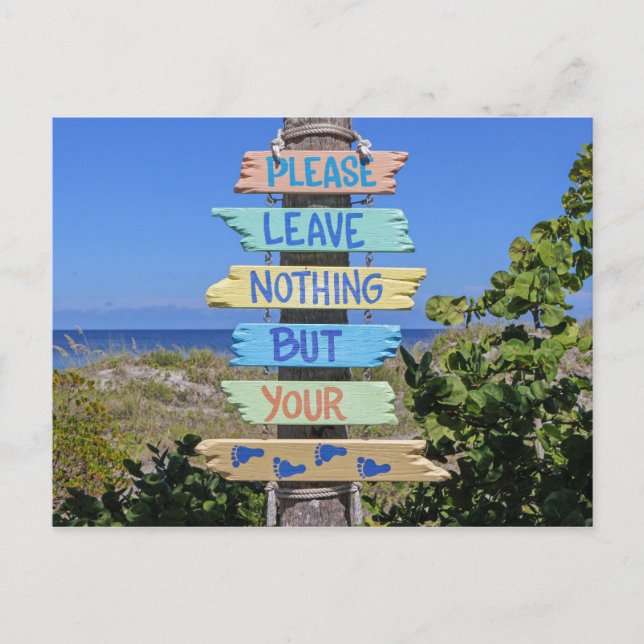 Florida Beach Sign Post Card (Front)