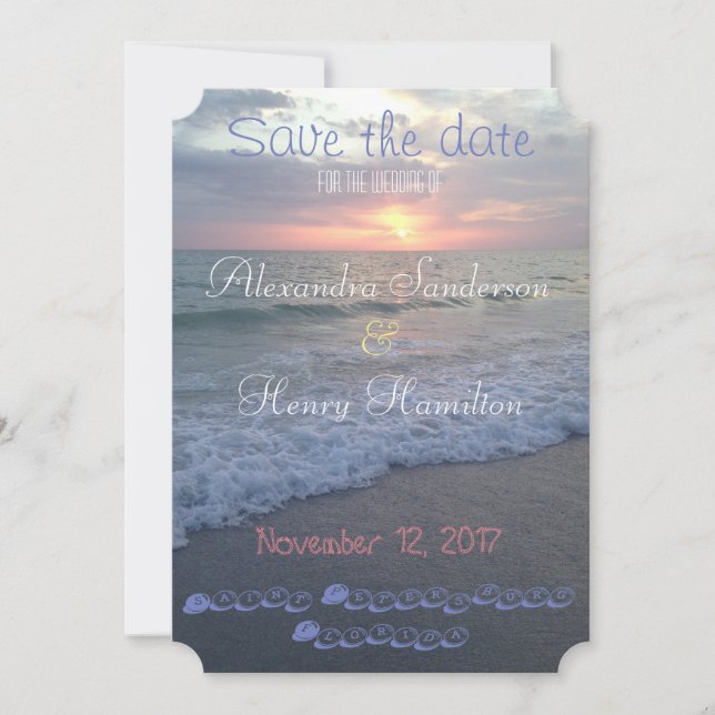 Florida Beach Sunset Save the Date (Front)