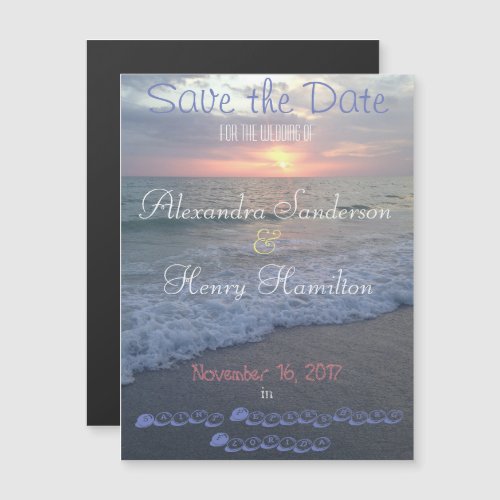 Florida Beach Sunset Save the Date Magnet